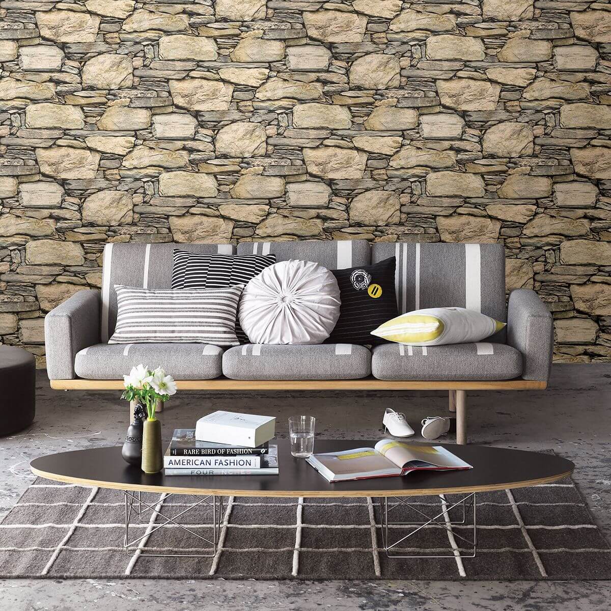 cesar-beige-stone-wall-wallpaper-york-wallcoverings-2922-22317 - York Wallcoverings Papel pintado