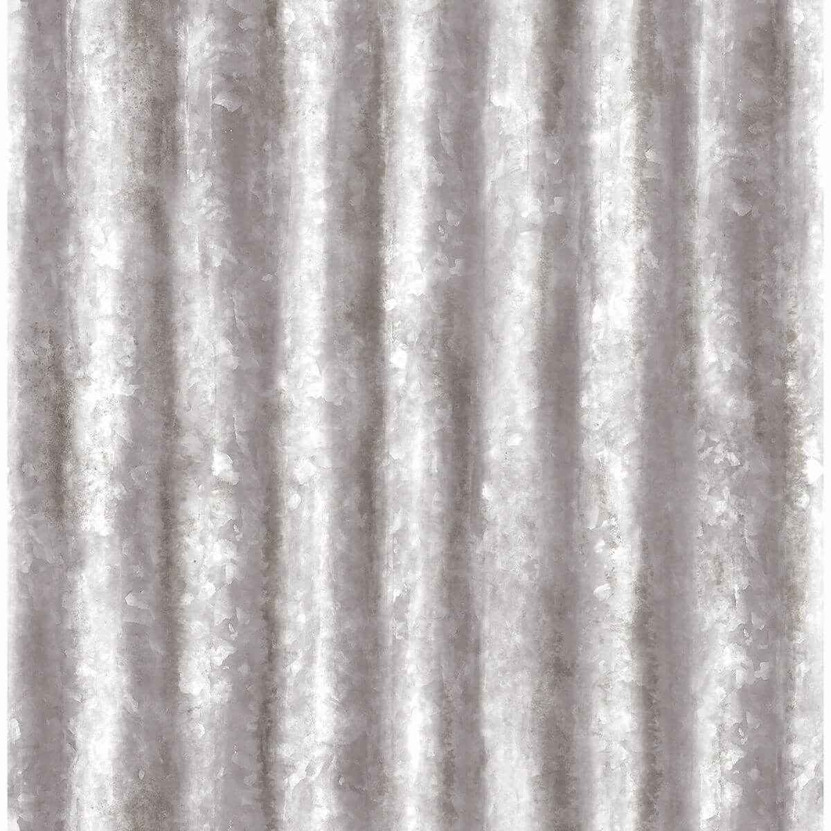 Kirkland Silver Corrugated Metal Wallpaper - York Wallcoverings - 2922-22336 - York Wallcoverings Wallpaper