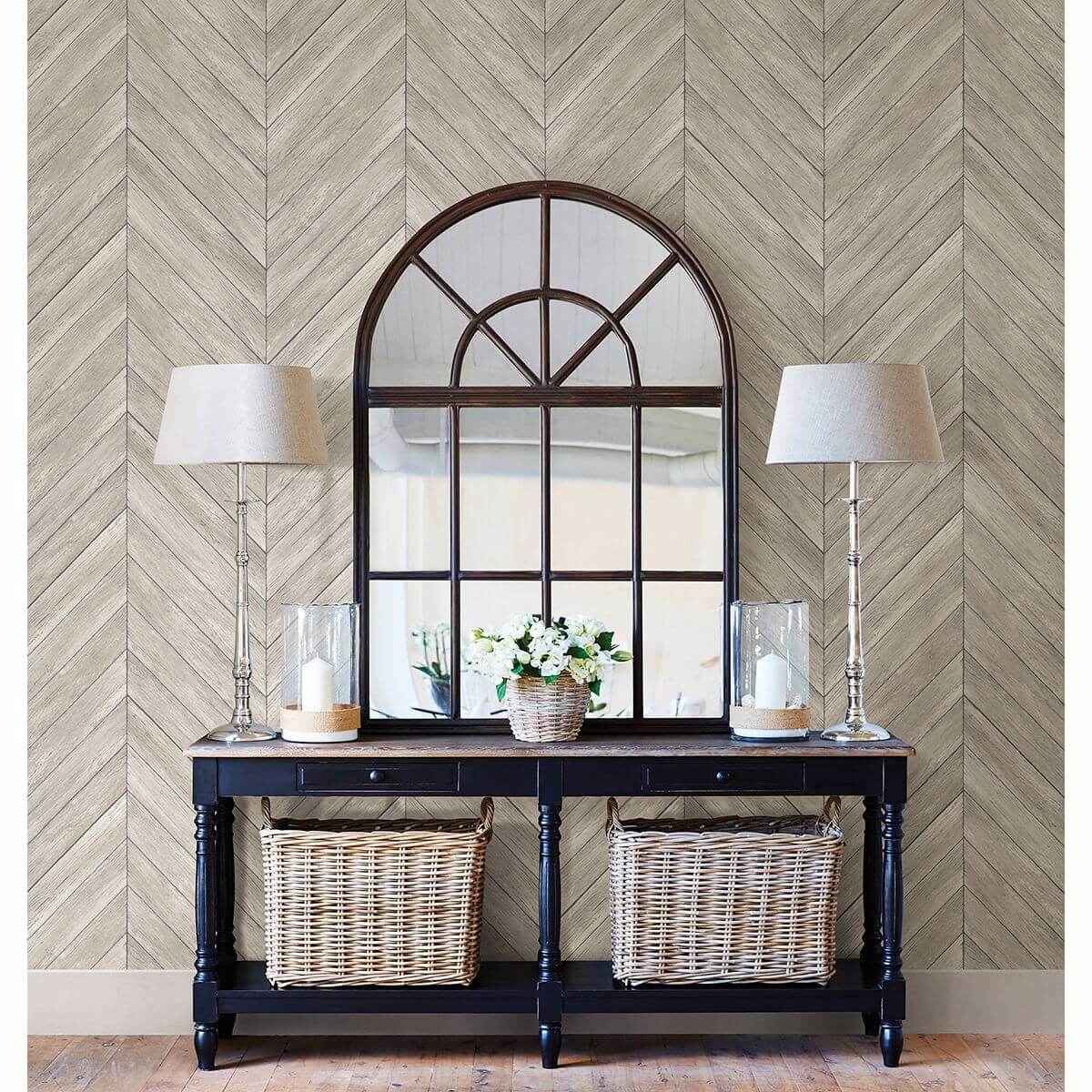 Parisian Light Grey Parquet Wallpaper - York Wallcoverings - 2922-24005 - York Wallcoverings Wallpaper