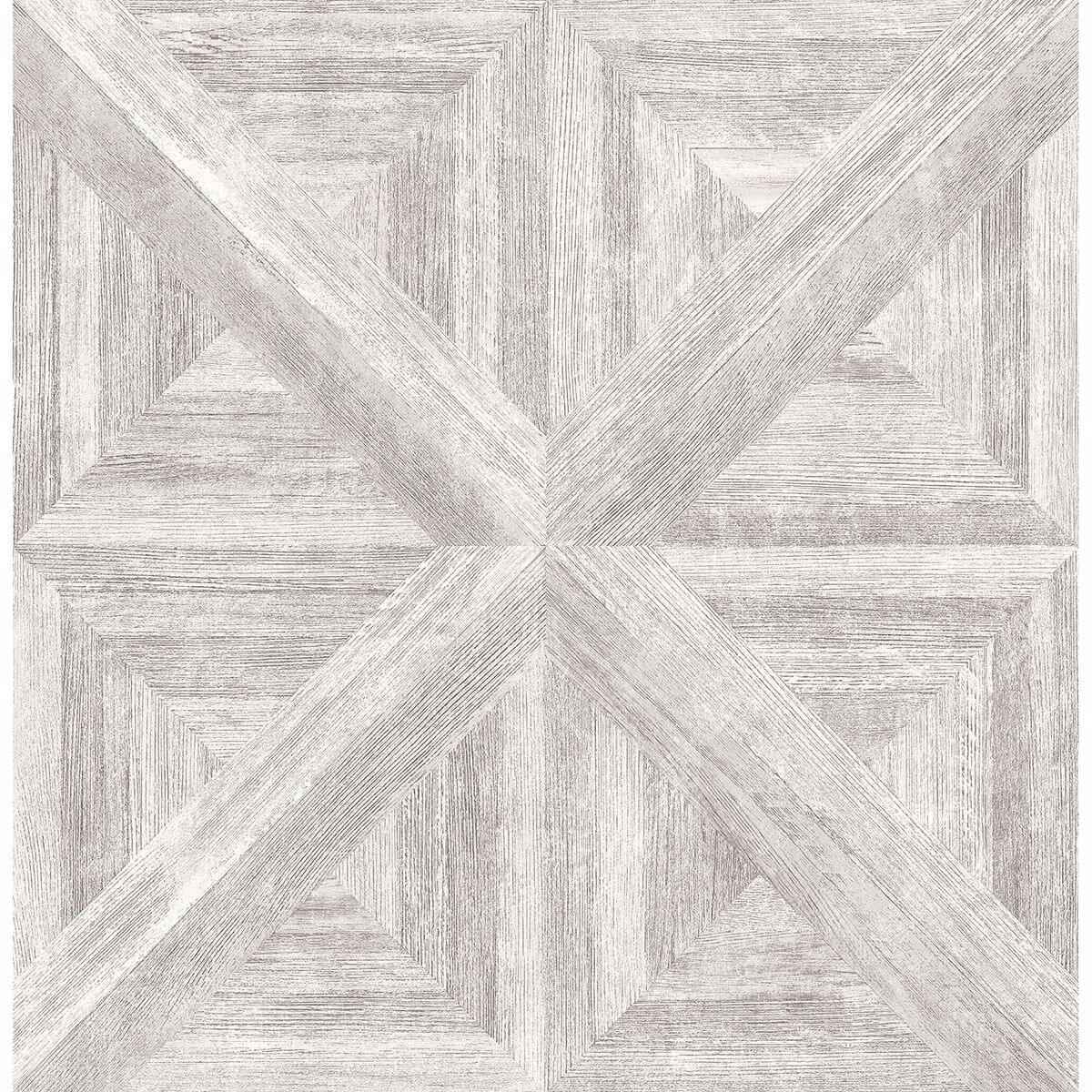 Carriage White Geometric Wood Wallpaper - York Wallcoverings - 2922-24017