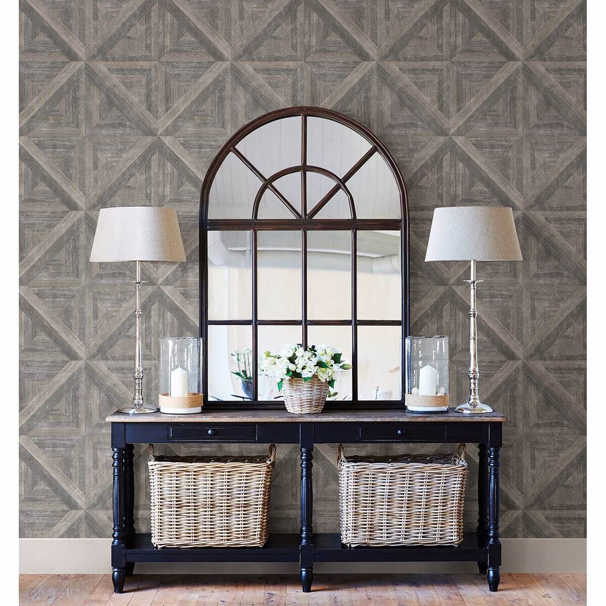 angeline-taupe-geometric-wood-wallpaper-york-wallcoverings-2922-24018 - York Wallcoverings Wallpaper