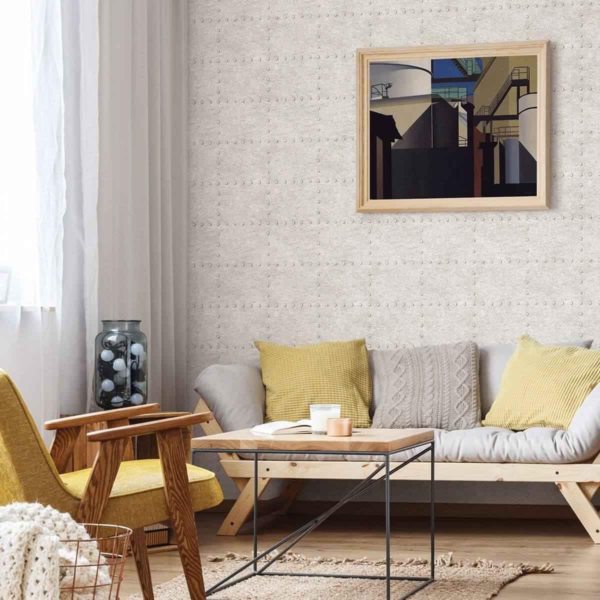 Goldberg Ivory Hammered Metal Wallpaper - York Wallcoverings - 2922-25371 - York Wallcoverings Wallpaper