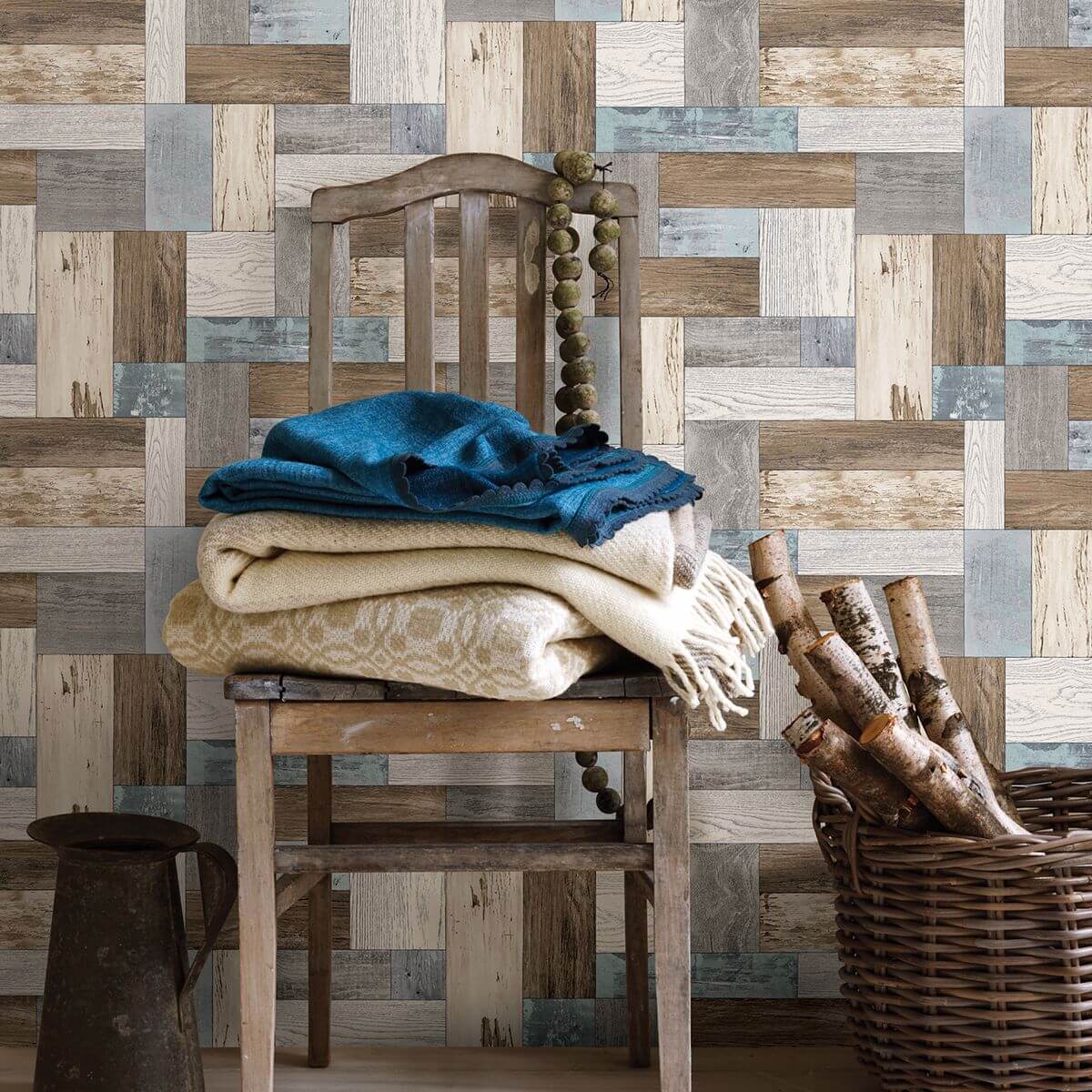 knock-on-wood-multicolor-distressed-wallpaper-york-wallcoverings-2922-25384 - York Wallcoverings Wallpaper