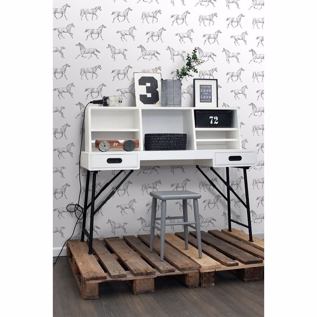 burnett-off-white-horses-wallpaper-york-wallcoverings-dd128807 - York Wallcoverings Wallpaper