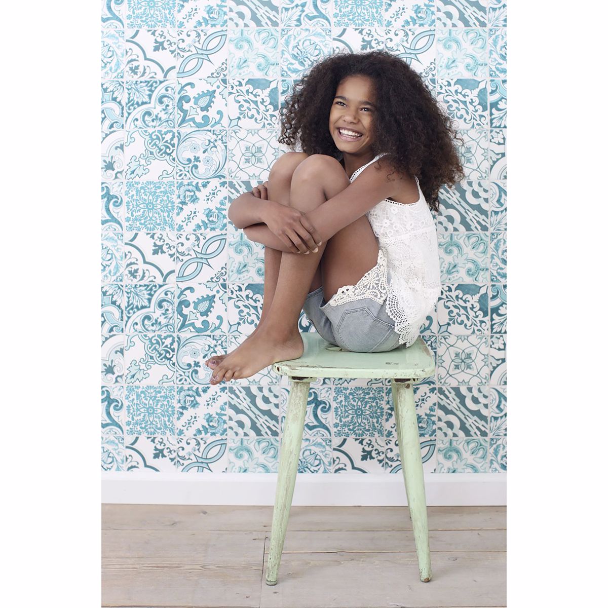 cohen-turquoise-tile-wallpaper-york-wallcoverings-dd148635 - York Wallcoverings Wallpaper