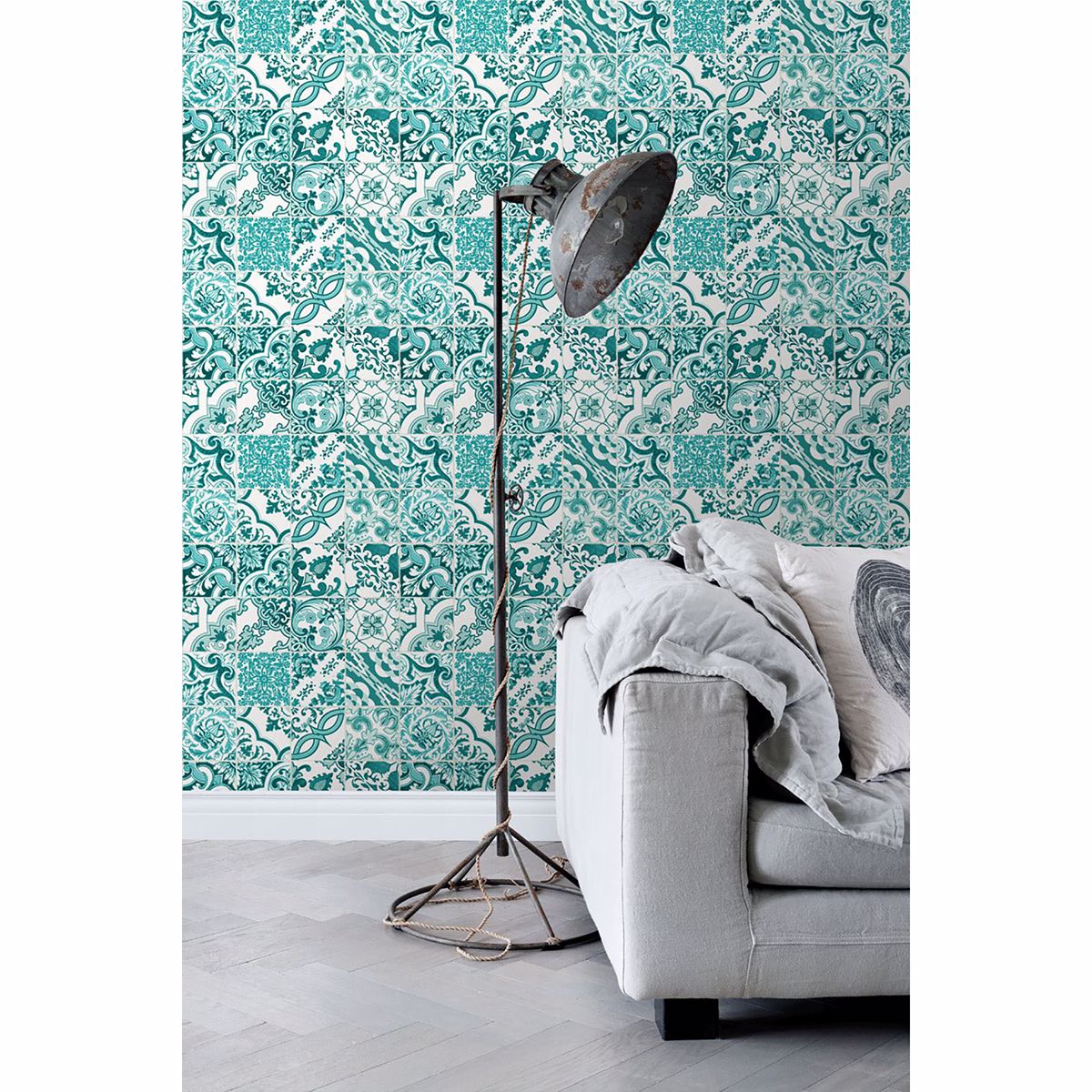 cohen-turquoise-tile-wallpaper-york-wallcoverings-dd148635 - York Wallcoverings Wallpaper