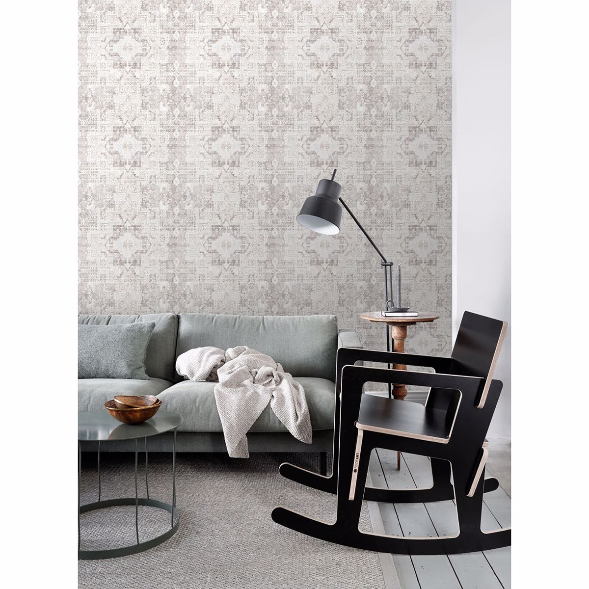 desmond-beige-distressed-medallion-wallpaper-york-wallcoverings-dd148654 - York Wallcoverings Wallpaper