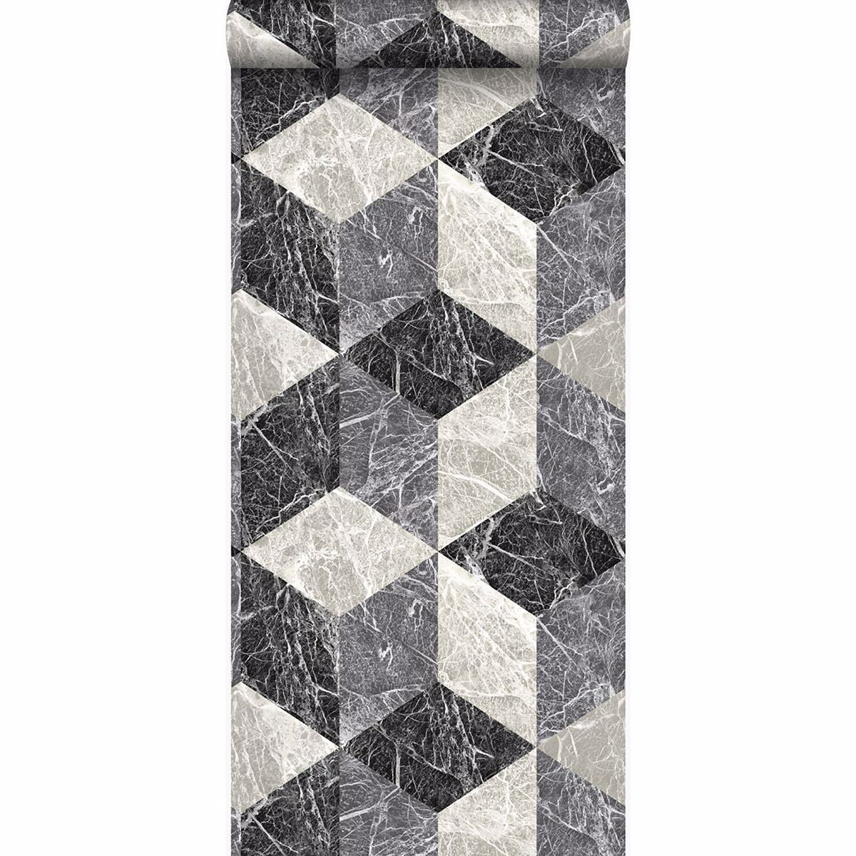 rizzo-black-geometric-stone-wallpaper-york-wallcoverings-dd347318 - York Wallpaper Wallpaper