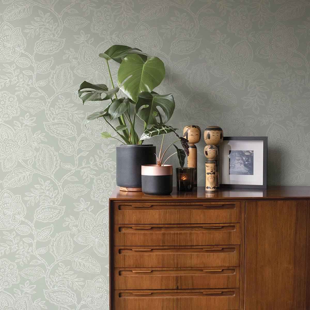 Larkin Sage Floral Wallpaper - York Wallcoverings - 2861-25736 - York Wallcoverings Wallpaper