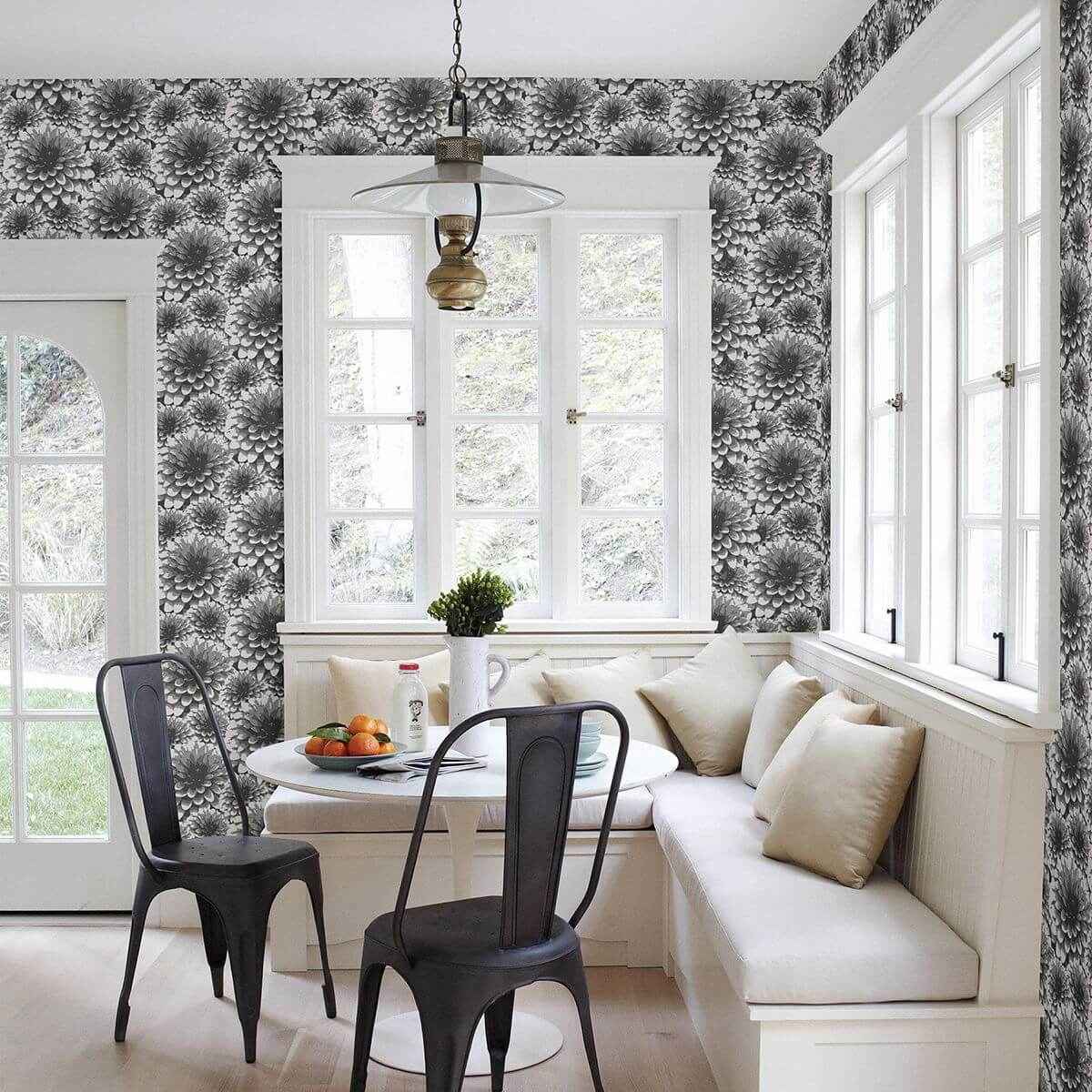 Umbra Charcoal Floral Wallpaper - York Wallcoverings - 2861-87518 - York Wallcoverings Papel pintado