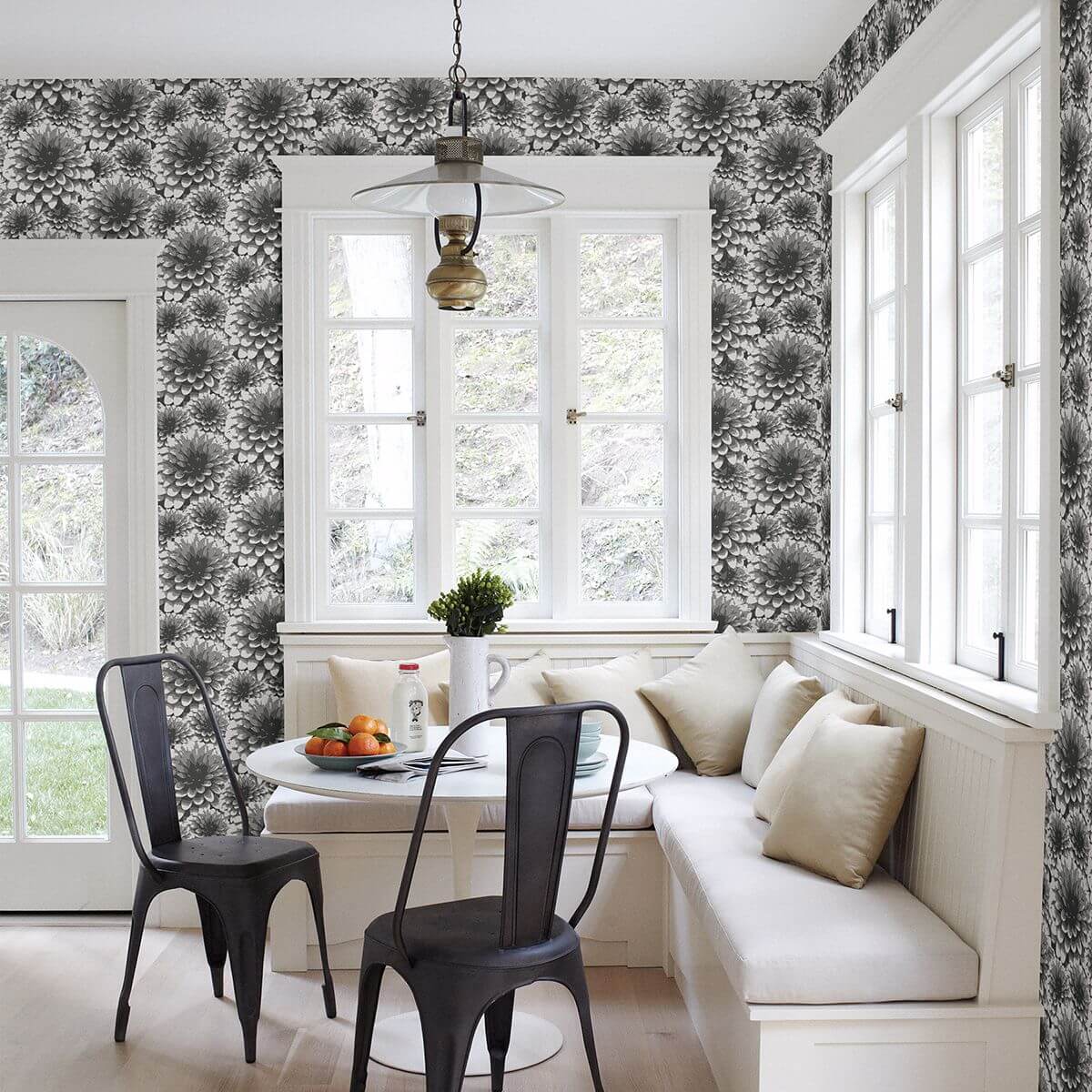umbra-charcoal-floral-wallpaper-york-wallcoverings-2861-87518 - York Wallcoverings Papel pintado