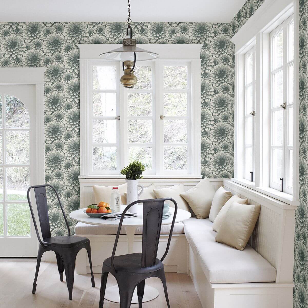umbra-teal-floral-wallpaper-york-wallcoverings-2861-87520 - York Wallcoverings Papel pintado