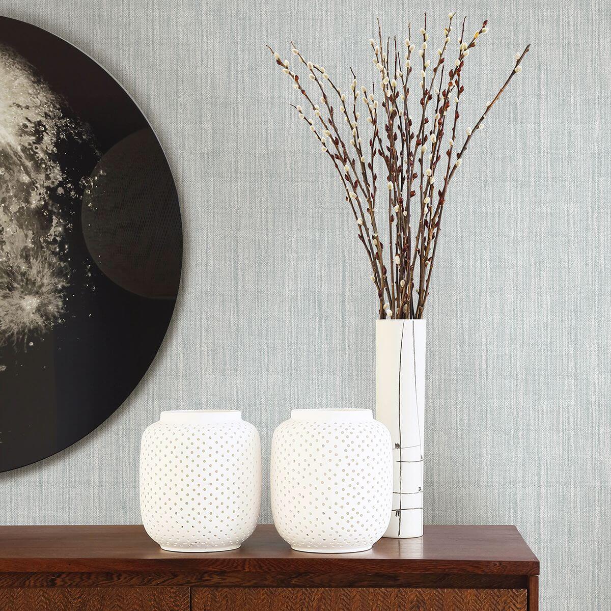chiniile-light-blue-linen-texture-wallpaper-york-wallcoverings-2948-25287 - York Wallcoverings Wallpaper