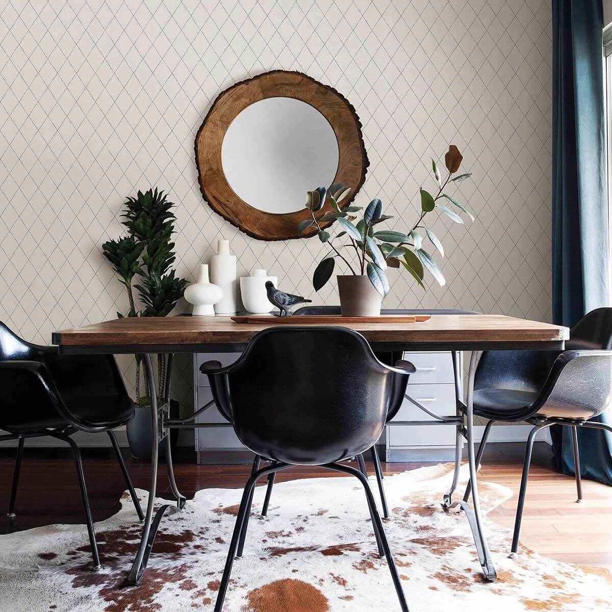 rhombus-grey-geometric-wallpaper-york-wallcoverings-2948-27001 - York Wallcoverings Wallpaper
