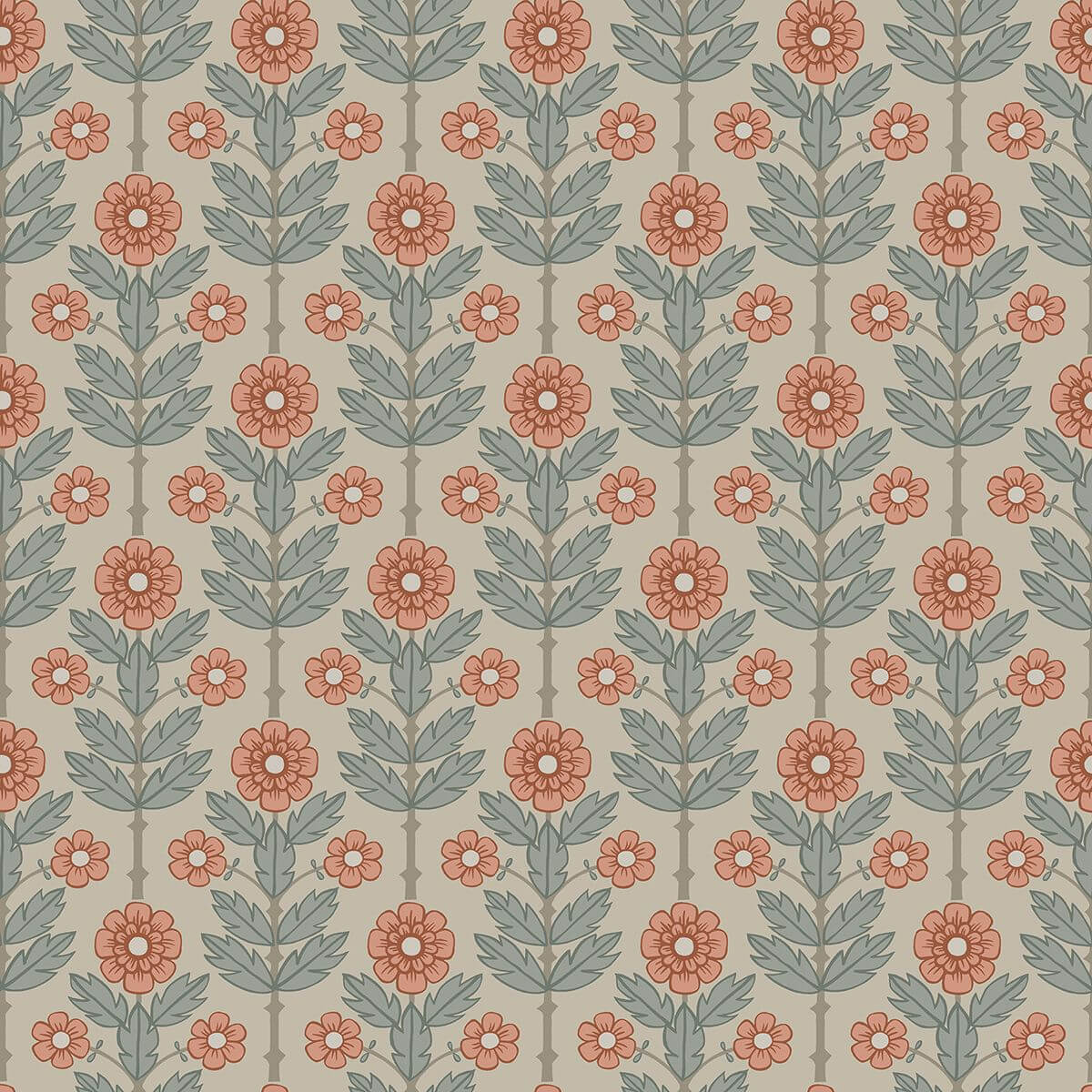 aya-beige-floral-wallpaper-york-wallcoverings-2948-28006 - York Wallcoverings Wallpaper