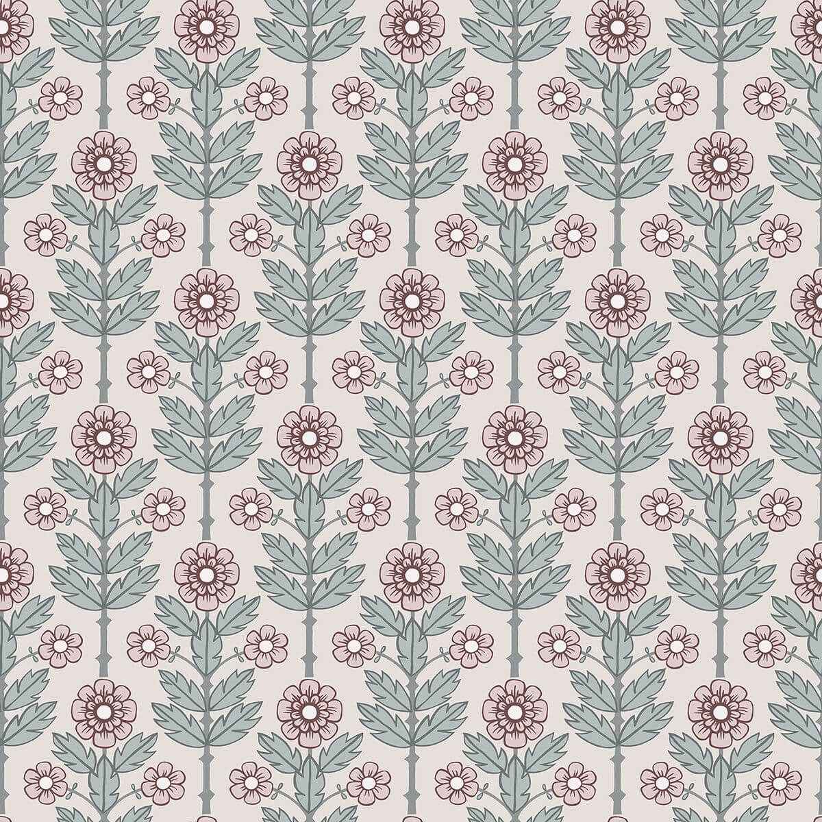Aya Eggshell Floral Wallpaper - York Wallcoverings - 2948-28007 - York Wallcoverings Wallpaper