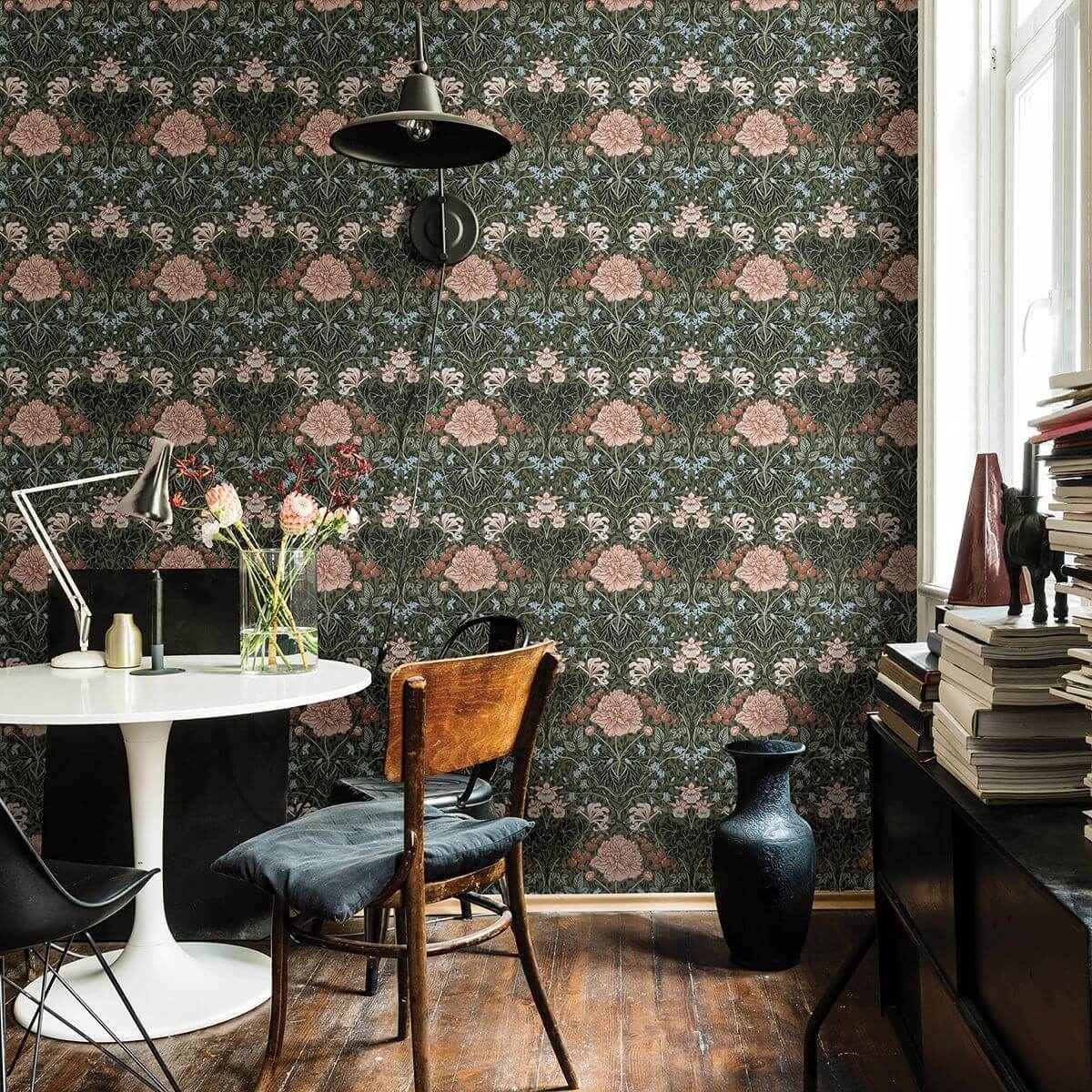 celestine-green-floral-wallpaper-york-wallcoverings-2948-28019 - York Wallcoverings Wallpaper