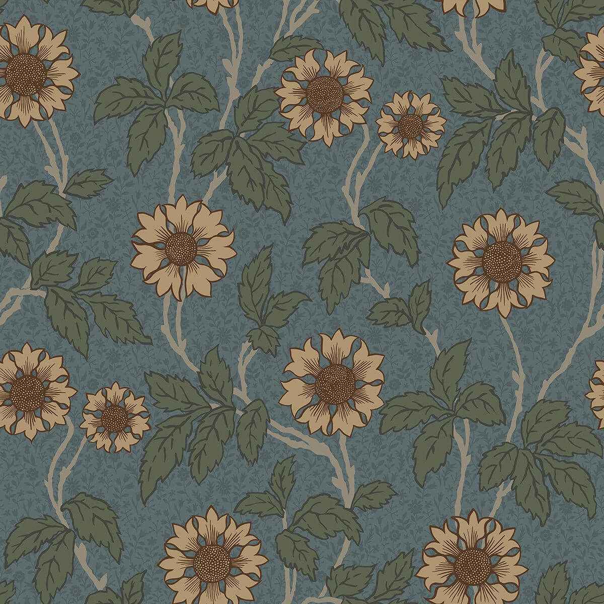 Leilani Blue Floral Wallpaper - York Wallcoverings - 2948-28023 - York Wallcoverings Wallpaper