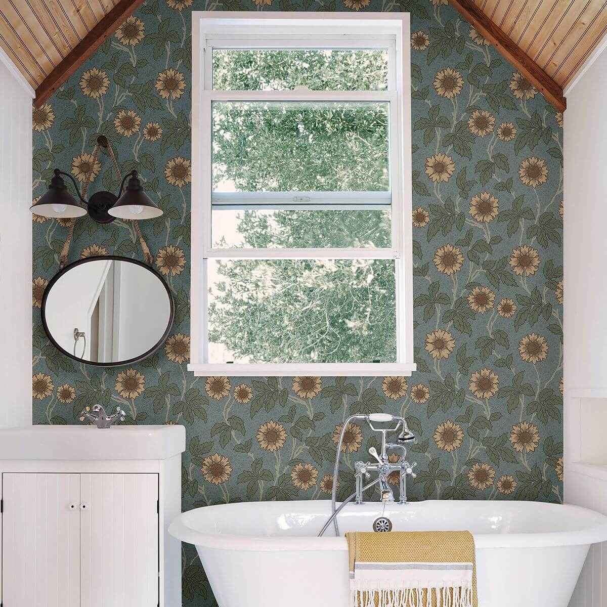 leilani-blue-floral-wallpaper-york-wallcoverings-2948-28023 - York Wallcoverings Wallpaper