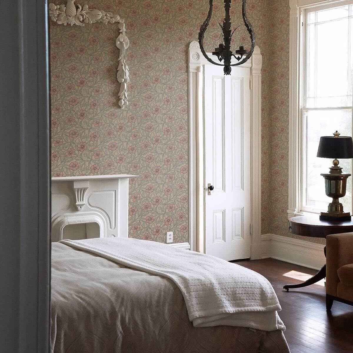 imogen-light-brown-floral-wallpaper-york-wallcoverings-2948-28026 - York Wallcoverings Wallpaper