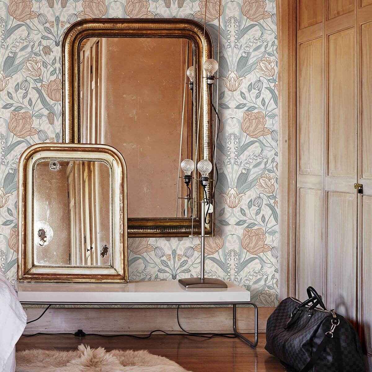 tulipa-off-white-floral-wallpaper-york-wallcoverings-2948-33005 - York Wallcoverings Wallpaper