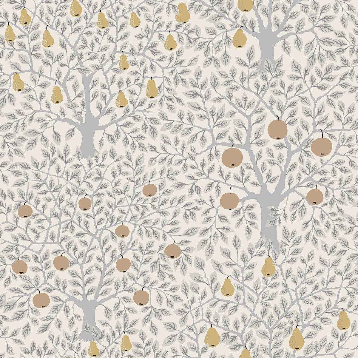 pomona-light-grey-fruit-tree-wallpaper-york-wallcoverings-2948-33012 - York Wallcoverings Wallpaper