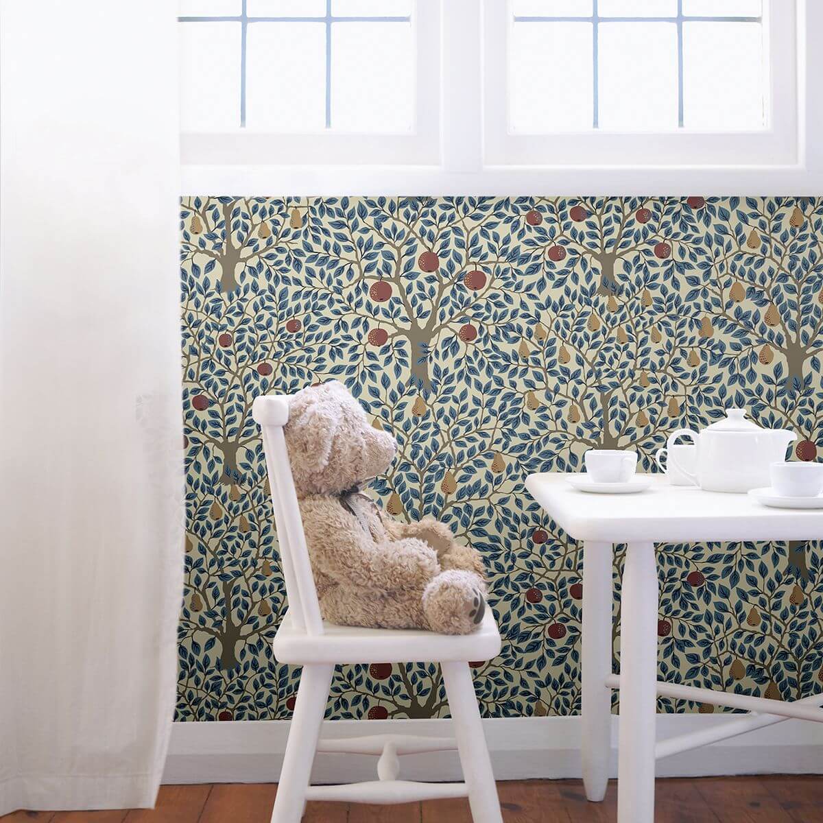 pomona-blue-fruit-tree-wallpaper-york-wallcoverings-2948-33013 - York Wallcoverings Wallpaper