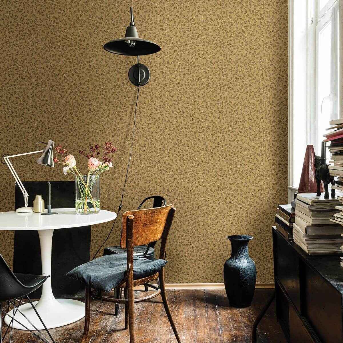 posey-mustard-vines-wallpaper-york-wallcoverings-2948-33017 - York Wallcoverings Wallpaper