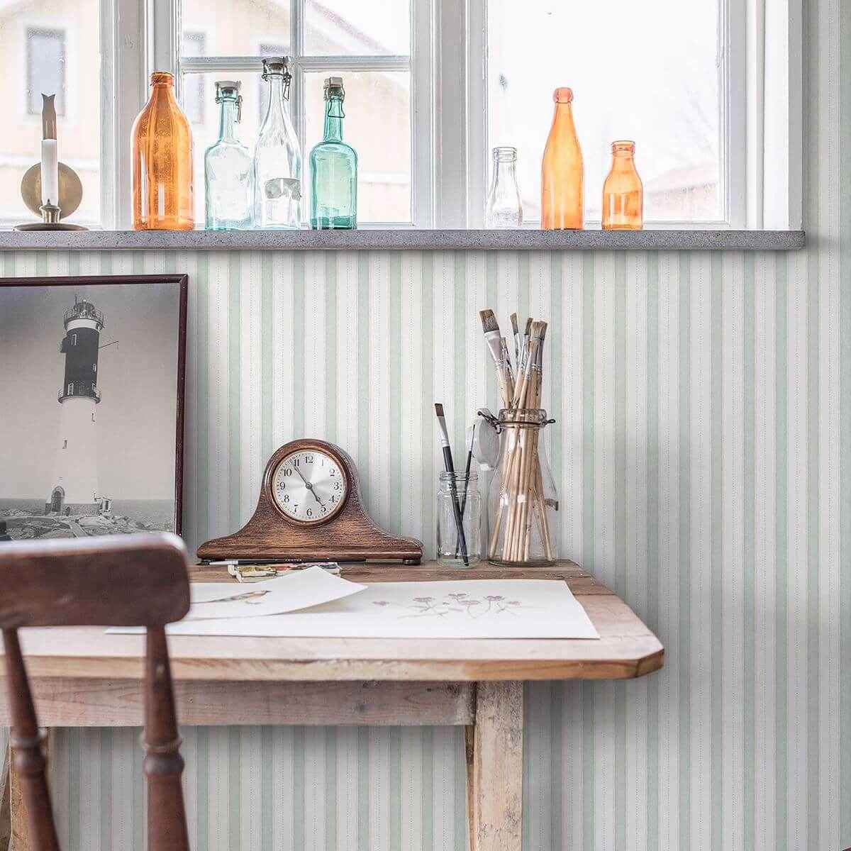 symphony-sage-stripe-wallpaper-york-wallcoverings-2948-27007 - York Wallcoverings Wallpaper