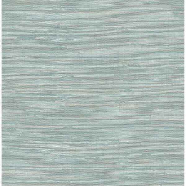 Tibetan Grasscloth Teal Peel and Stick Wallpaper - York Wallcoverings - NUS3337 - York Wallcoverings Wallpaper