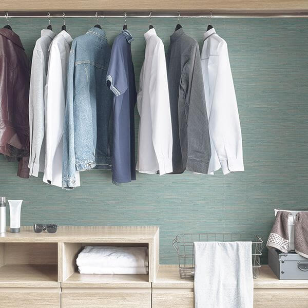 tibetan-grasscloth-teal-peel-and-stick-wallpaper-york-wallcoverings-nus3337 - York Wallcoverings Wallpaper