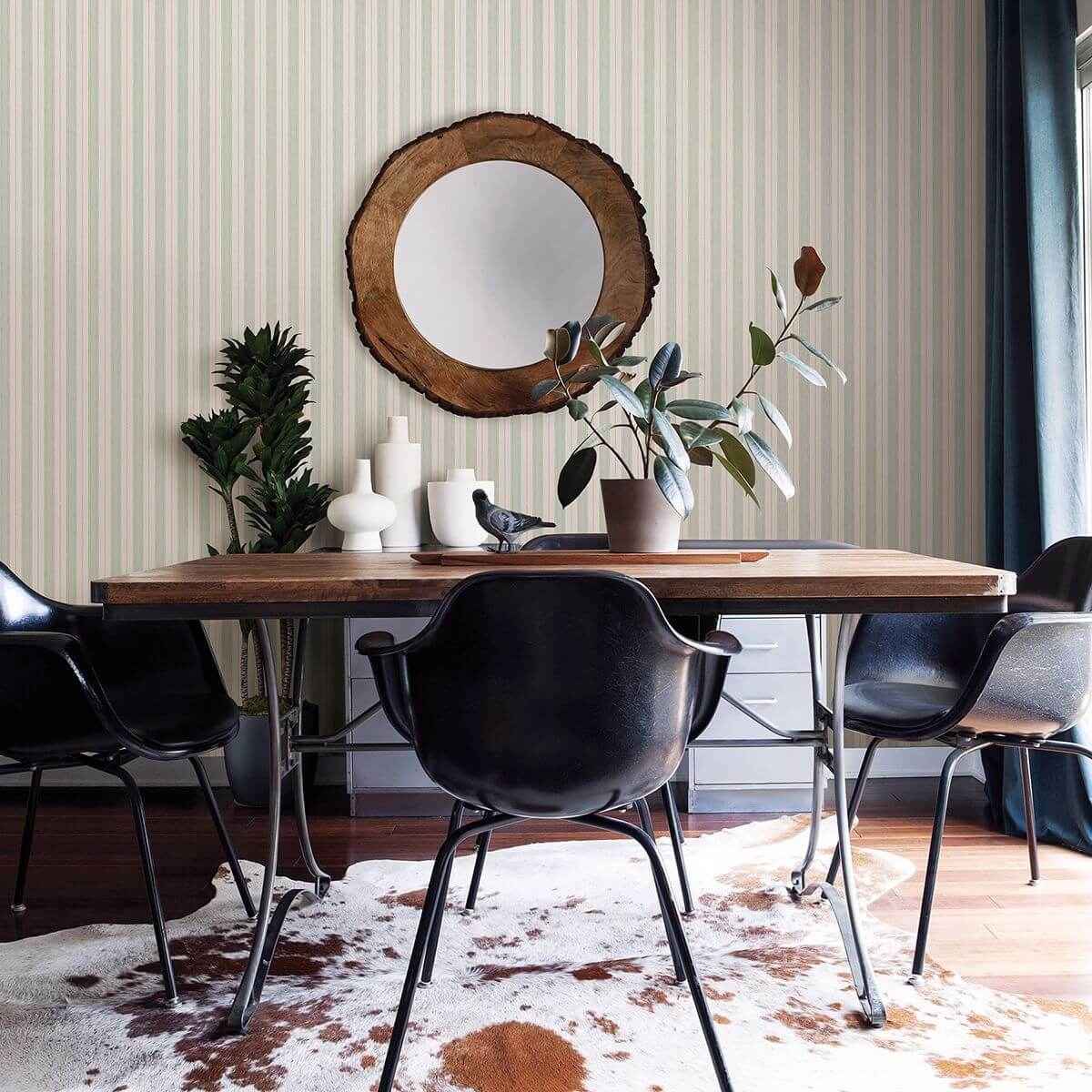 Symphony Sage Stripe Wallpaper - York Wallcoverings - 2948-27007 - York Wallcoverings Wallpaper