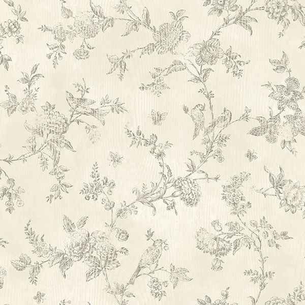French Nightingale Cream Trail Wallpaper - York Wallcoverings - 2904-02193
