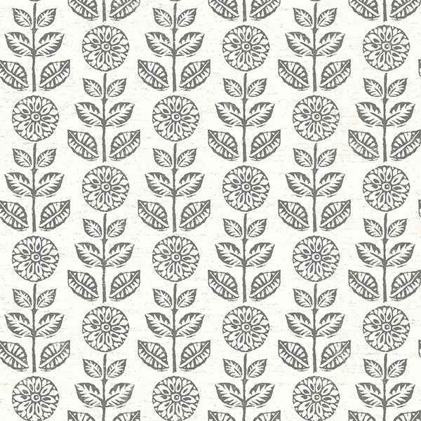Dolly Dark Brown Folk Floral Wallpaper - York Wallcoverings - 2904-13511