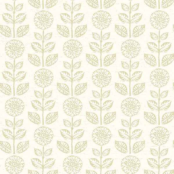 Dolly Neutral Folk Floral Wallpaper - York Wallcoverings - 2904-13513 - York Wallcoverings Wallpaper