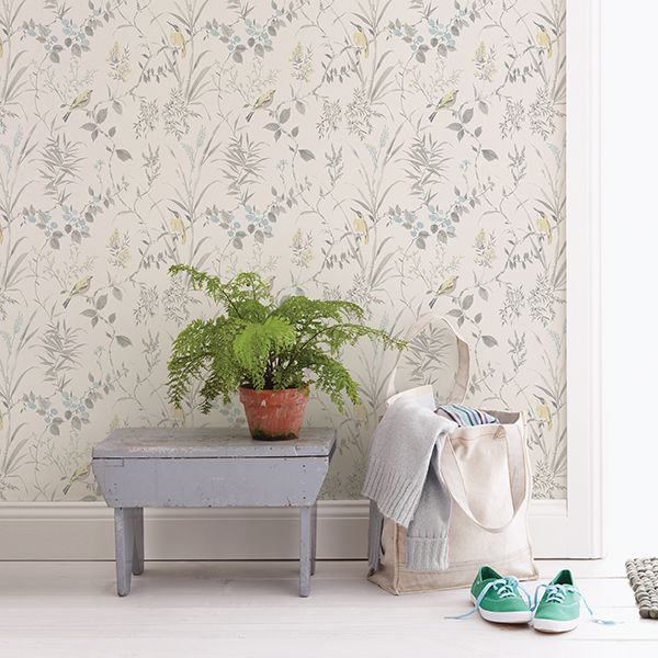 imperial-garden-light-grey-botanical-wallpaper-york-wallcoverings-2904-24172 - York Wallcoverings Papel pintado