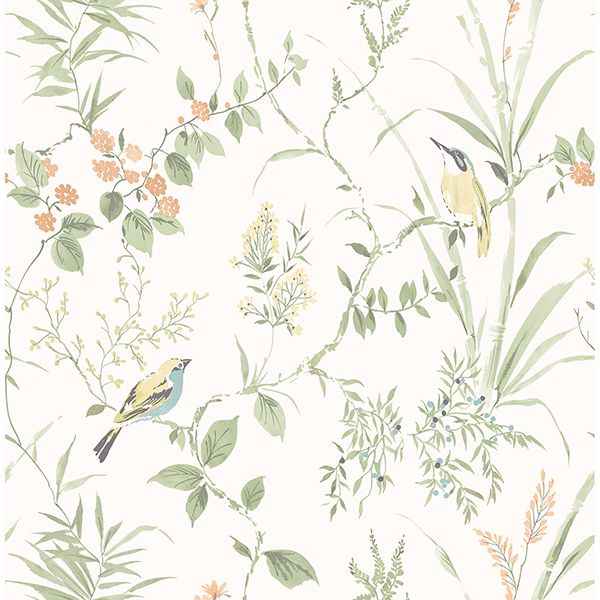 Imperial Garden Sage Botanical Wallpaper - York Wallcoverings - 2904-24174