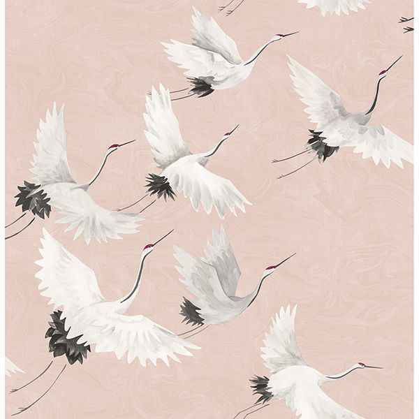 Windsong Pink Bird Wallpaper - York Wallcoverings - 2904-24305