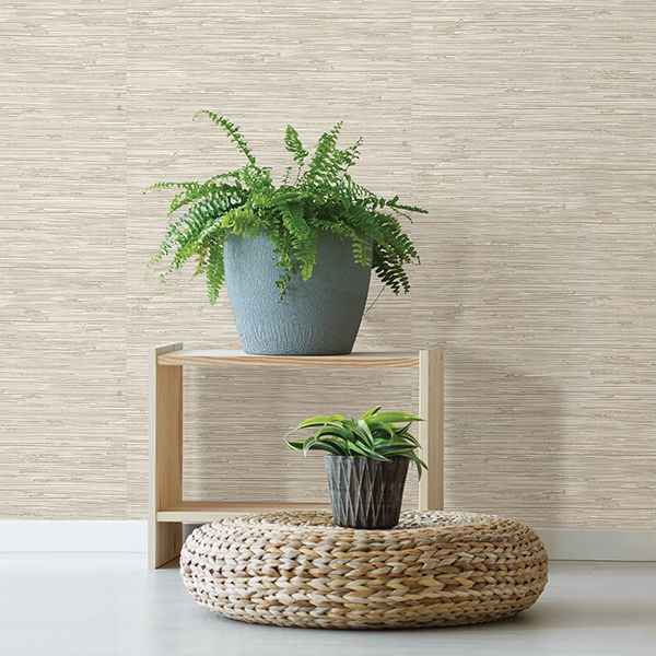 Fiber Cream Faux Grasscloth Wallpaper - York Wallcoverings - 2904-24418 - York Wallcoverings Wallpaper