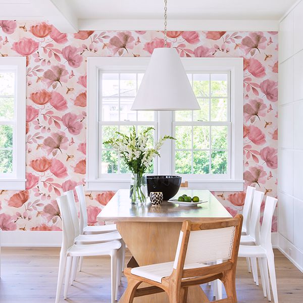 zahra-pink-floral-wallpaper-york-wallcoverings-2904-25680 - York Wallcoverings Wallpaper