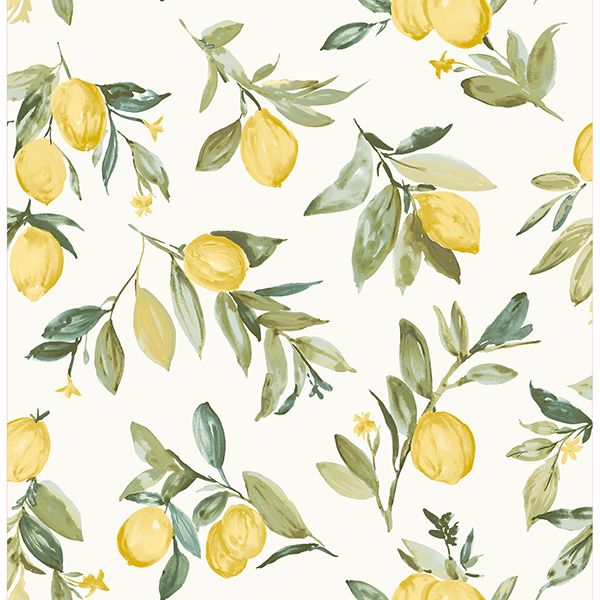limon-yellow-fruit-wallpaper-york-wallcoverings-2904-25687 - York Wallpaper Wallpaper