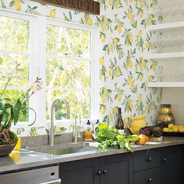 limon-yellow-fruit-wallpaper-york-wallcoverings-2904-25687 - York Wallpaper Wallpaper