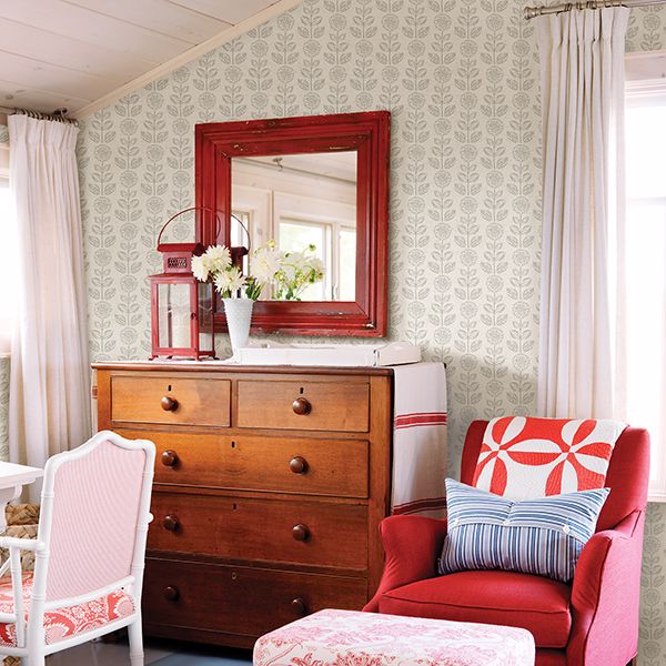 dolly-light-grey-floral-wallpaper-york-wallcoverings-3119-13514 - York Wallcoverings Papel pintado