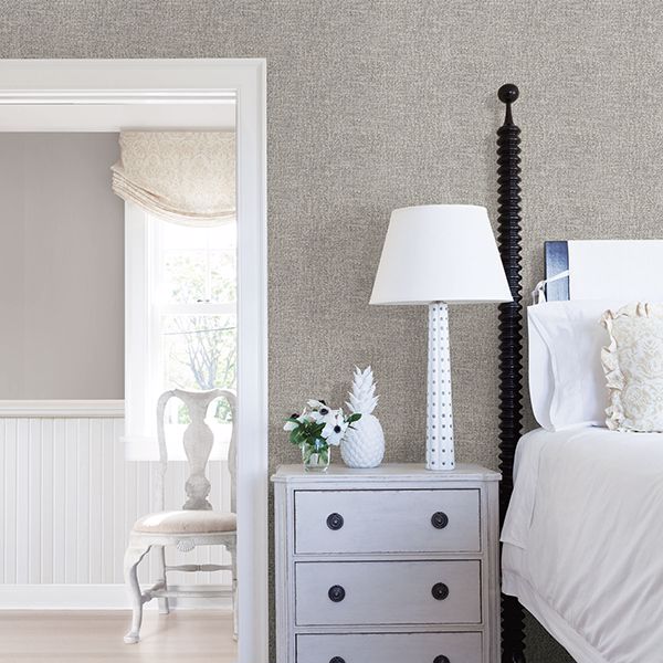 waylon-charcoal-faux-fabric-wallpaper-york-wallcoverings-3119-13521 - York Wallcoverings Wallpaper