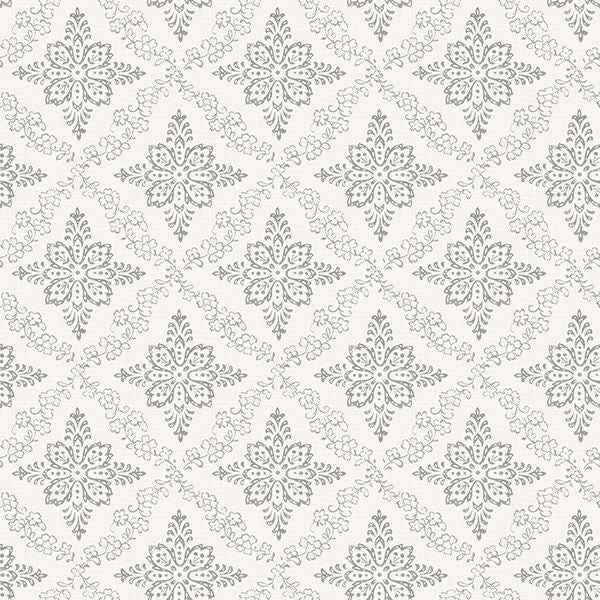 Wynonna Light Grey Geometric Floral Wallpaper - York Wallcoverings - 3119-13531