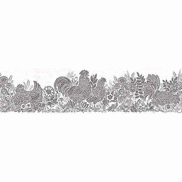 Parton Black Chicken Wallpaper - York Wallcoverings - 3119-13552B