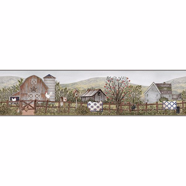 clarksville-green-farm-border-york-wallcoverings-3119-13571b - York Wallcoverings Wallpaper