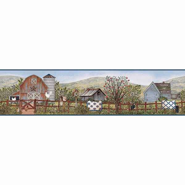 Clarksville Blue Farm Wallpaper - York Wallcoverings - 3119-13572B
