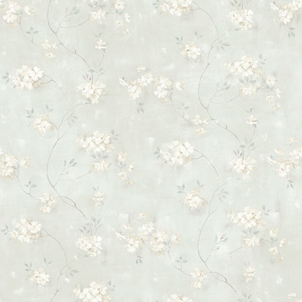 braham-teal-floral-trail-wallpaper-york-wallcoverings-3119-441013 - York Wallcoverings Wallpaper