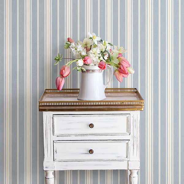 Cooper Denim Stripe Wallpaper - York Wallcoverings - 3119-491016 - York Wallcoverings Wallpaper